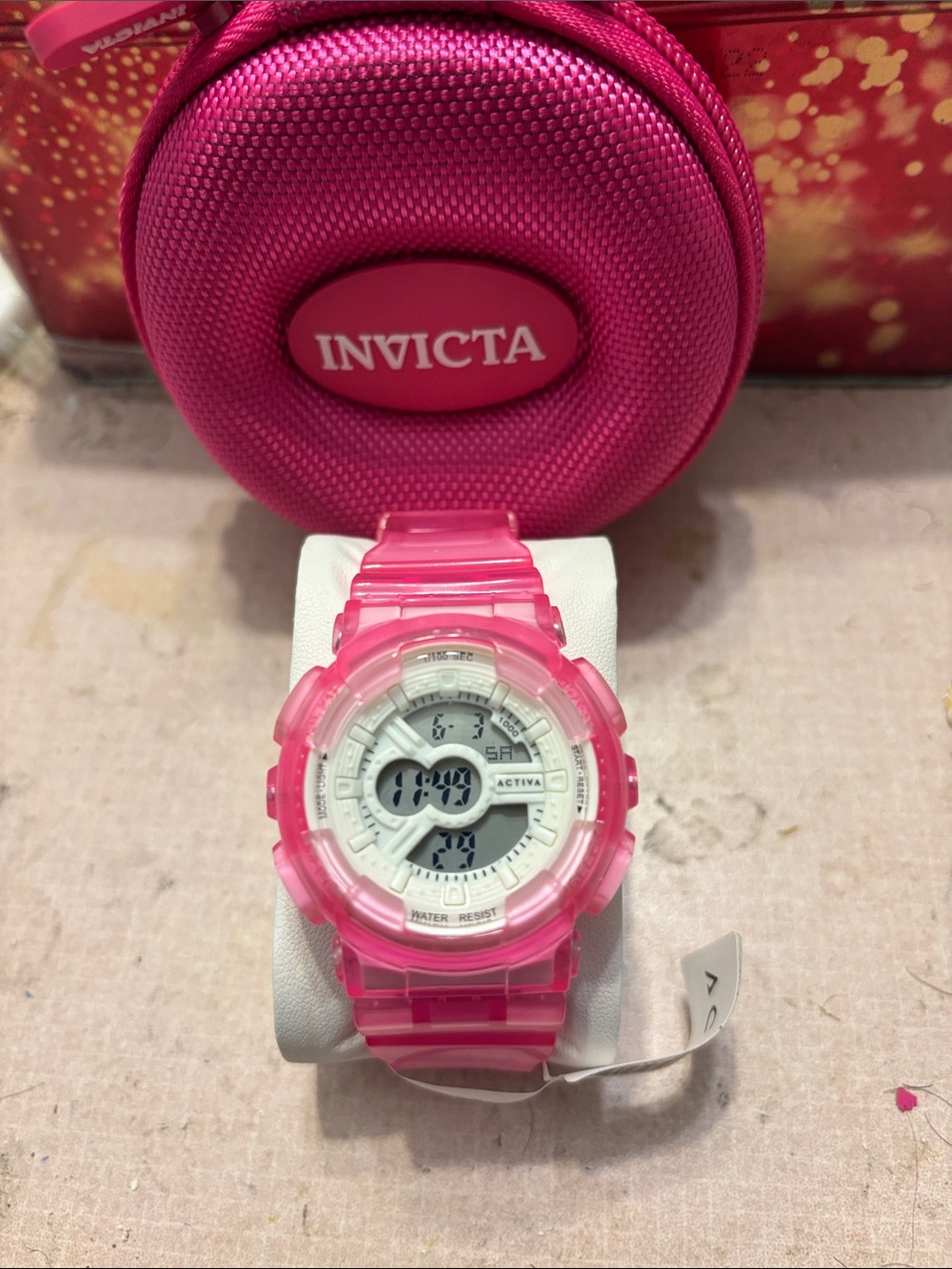 Invicta Pink Transparent Digital Sport Watch